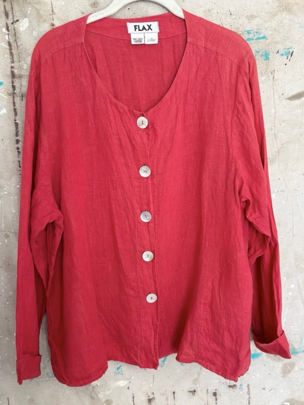Flax Linen Button Down Tunic Top